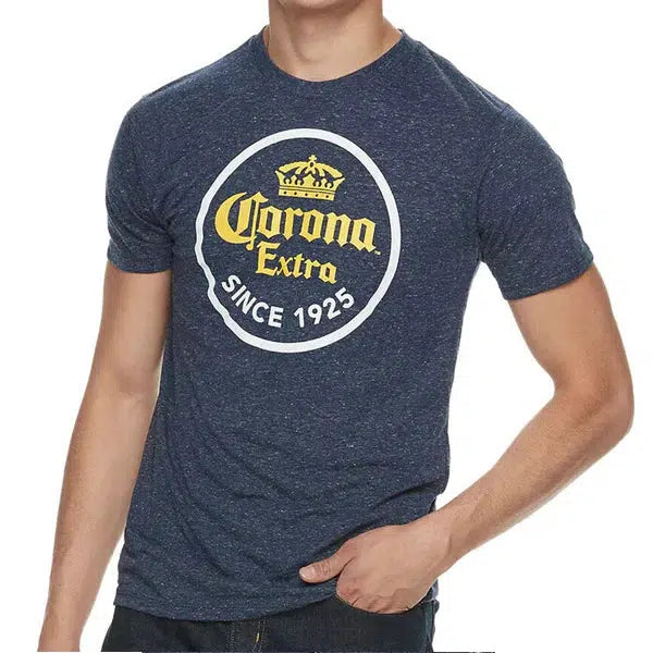 Men's Corona Extra Logo Beer Short Sleeve Blue T-Shirt