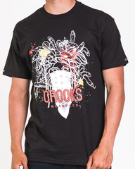 "Crooks & Castles Black Greco Bandito Men's XL T-Shirt: Authentic Streetwear Vibe"