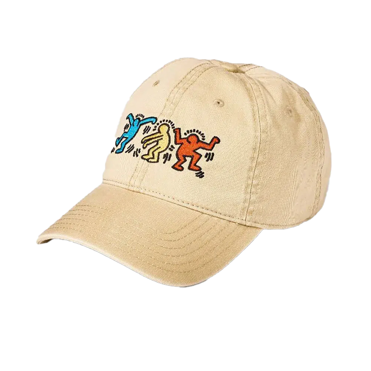 Keith Haring Dancing Figures Art Adjustable Khaki Strap Back Cap Hat