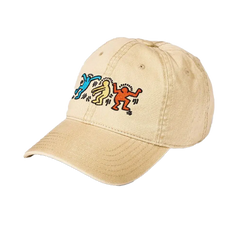 Keith Haring Dancing Figures Art Adjustable Khaki Strap Back Cap Hat