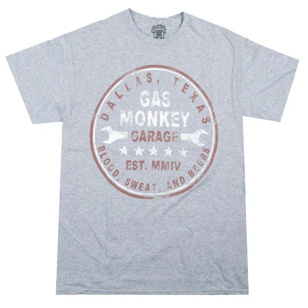 Gas Monkey Garage GMG Short Sleeve Men's Gray T-Shirt