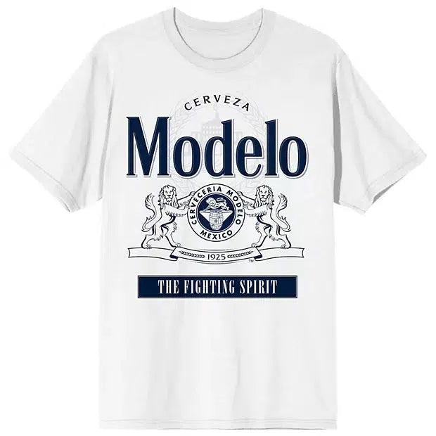 Men's Modelo Logo Beer Short Sleeve White T-Shirt