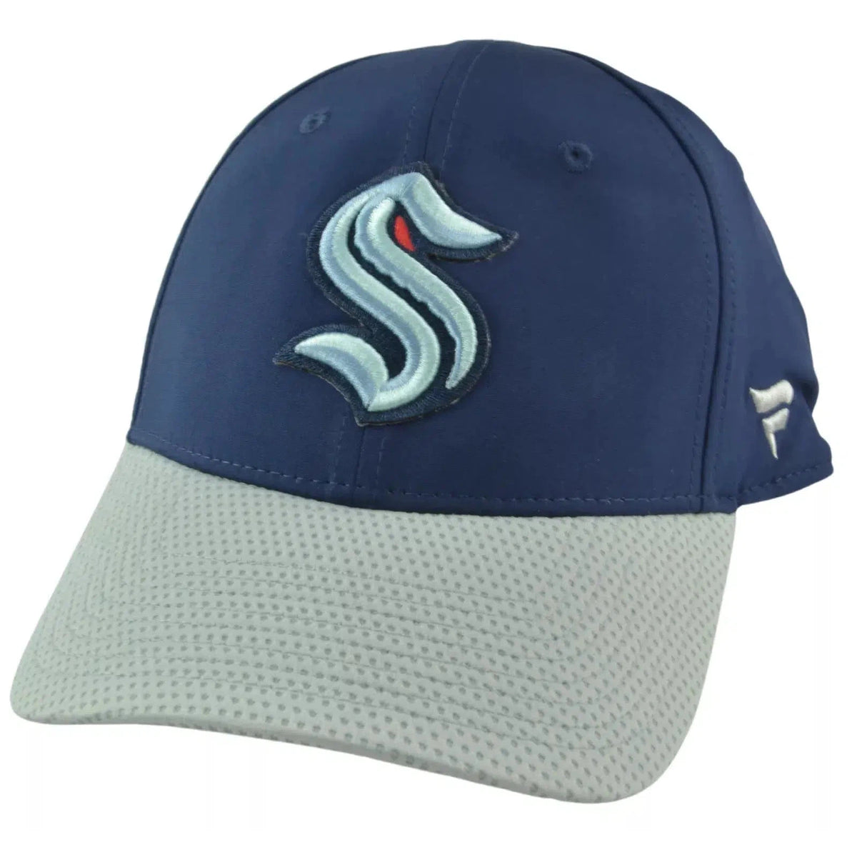 Seattle Kraken NHL Team Logo Men's Blue & Gray Pro Adjustable Hat by Fanatics Position 1