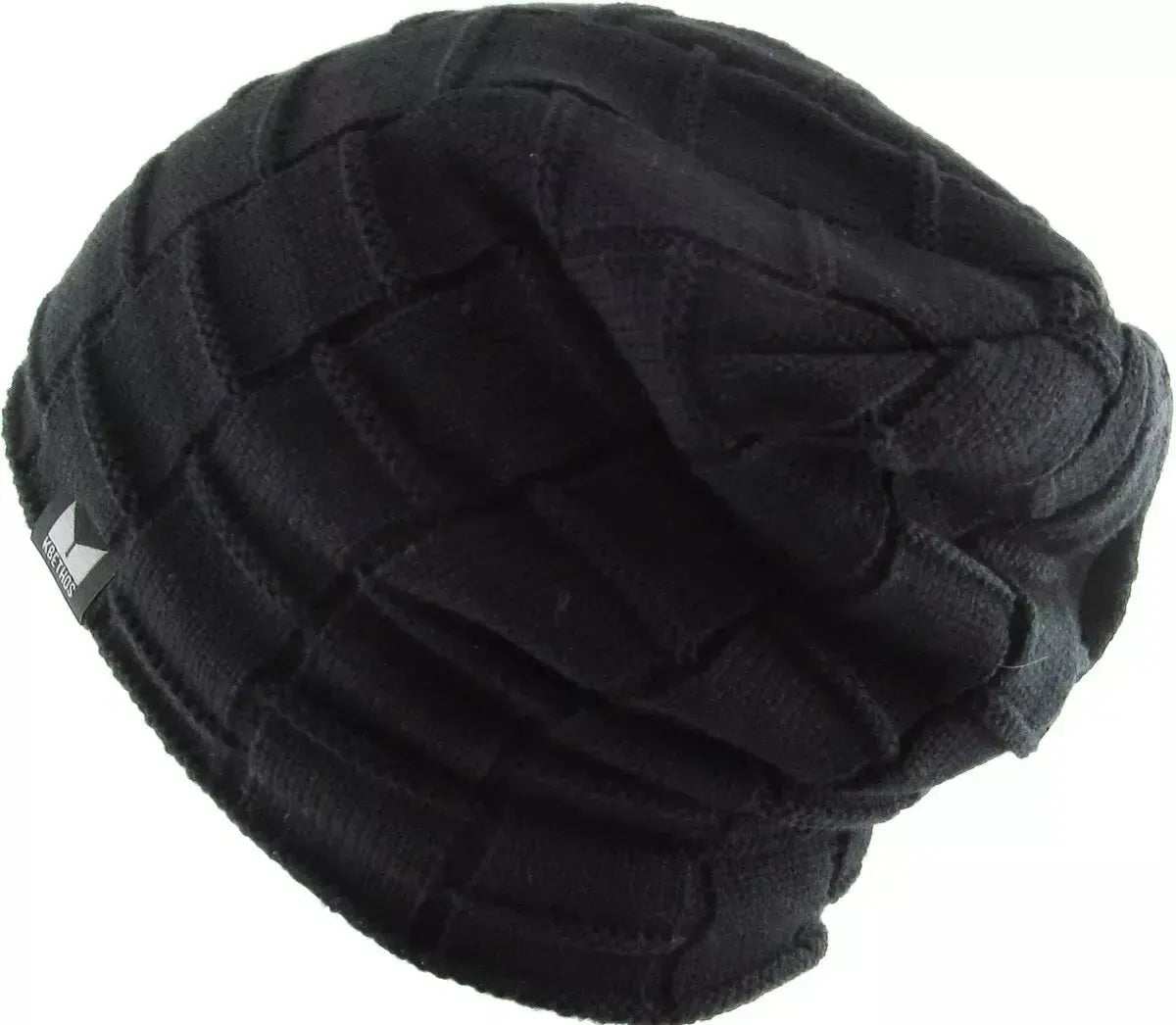 KB ETHOS Thick Box Knit Slouch Sherpa Fleece Lined Knit Winter Hat Beanie Toque