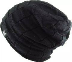 KB ETHOS Thick Box Knit Slouch Sherpa Fleece Lined Knit Winter Hat Beanie Toque