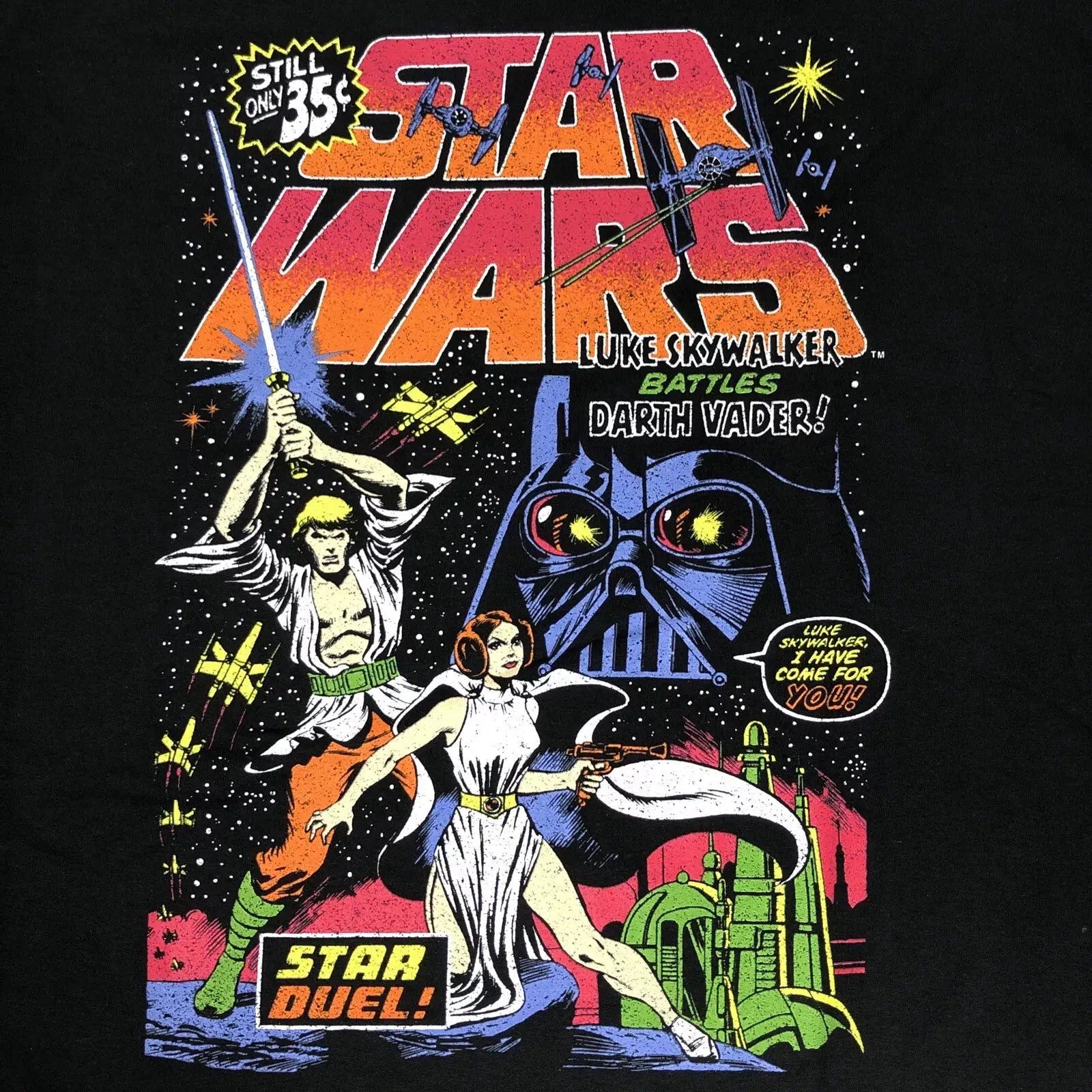 Star Wars Officially Licensed Star Duel Comic inspired Black Adult T-Shirt