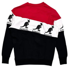 Kangol Men's Color Block Crewneck Pullover Sweatshirt - Red/White/Black