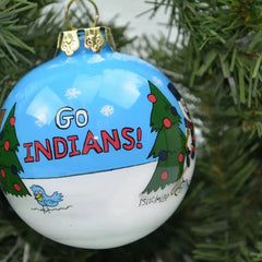 Cleveland Guardians Throwback Hand painted MLB Baseball 4" Glass Christmas Holiday Ornament