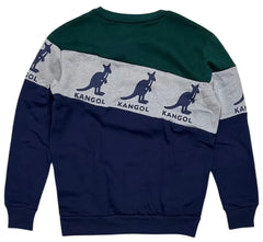 Kangol Men's Color Block Crewneck Pullover Sweatshirt - Green/Gray/Navy