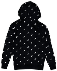 Kangol Men’s Allover Logo Black Pullover Hoodie Sweatshirt