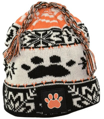 Clemson Tigers NCAA Adidas Knit Tassel Beanie Winter Hat Paw Logo