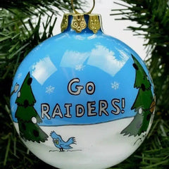 Oakland Raiders Hand painted NFL Football 4" Glass Christmas Holiday Ornament