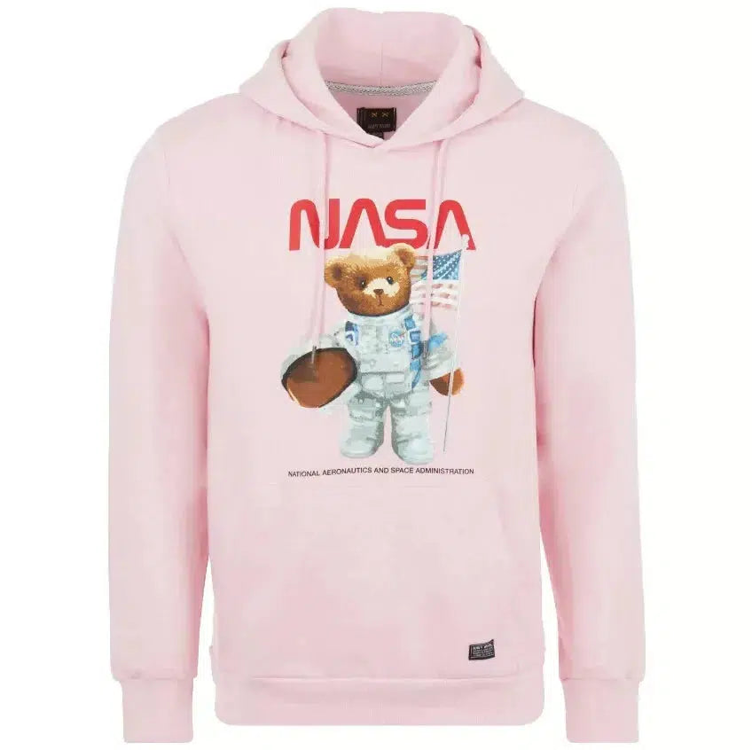 Navy Yard Top Designer NASA Teddy Bear Astronaut Pink Hoodie Adult Hooded Sweatshirt