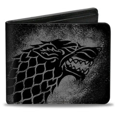 "Game of Thrones Stark WInter is Coming" Officially Licensed Vegan Leather Bi-Fold Wallet Position 1