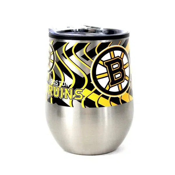 Boston Bruins Stainless Steel Stemless Wine Glass - 11 oz Tumbler & Travel Lid position 1