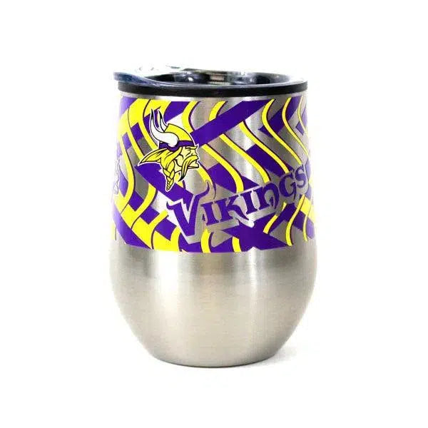 "Minnesota Vikings NFL Stainless Steel Stemless 11 oz Wine Glass & Travel Lid"  Position 2