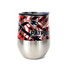 "New England Patriots NFL Stainless Steel Stemless 11 oz Wine Glass & Travel Lid"  Position 1