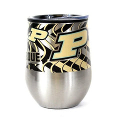 "Purdue Boilermakers NCAA Stainless Steel Stemless Wine Glass - 11 oz. Tumbler & Travel Lid"