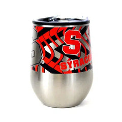 "Syracuse Orange NCAA Stainless Steel Stemless Wine Glass - 11 oz Tumbler & Travel Lid Position 1"