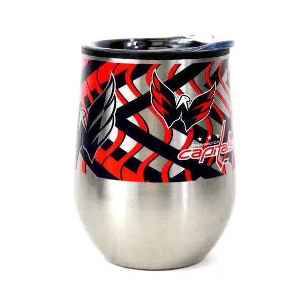 Raise the Cup Anywhere: Washington Capitals NHL Stainless Steel Stemless 11 oz Wine Glass/Tumbler with Travel Lid position 1