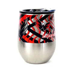 Raise the Cup Anywhere: Washington Capitals NHL Stainless Steel Stemless 11 oz Wine Glass/Tumbler with Travel Lid position 1