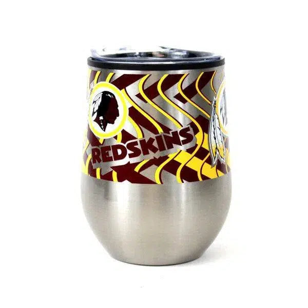 "Washington Redskins (Commanders) NFL Stainless Steel Stemless 11 oz Wine Glass & Travel Lid"